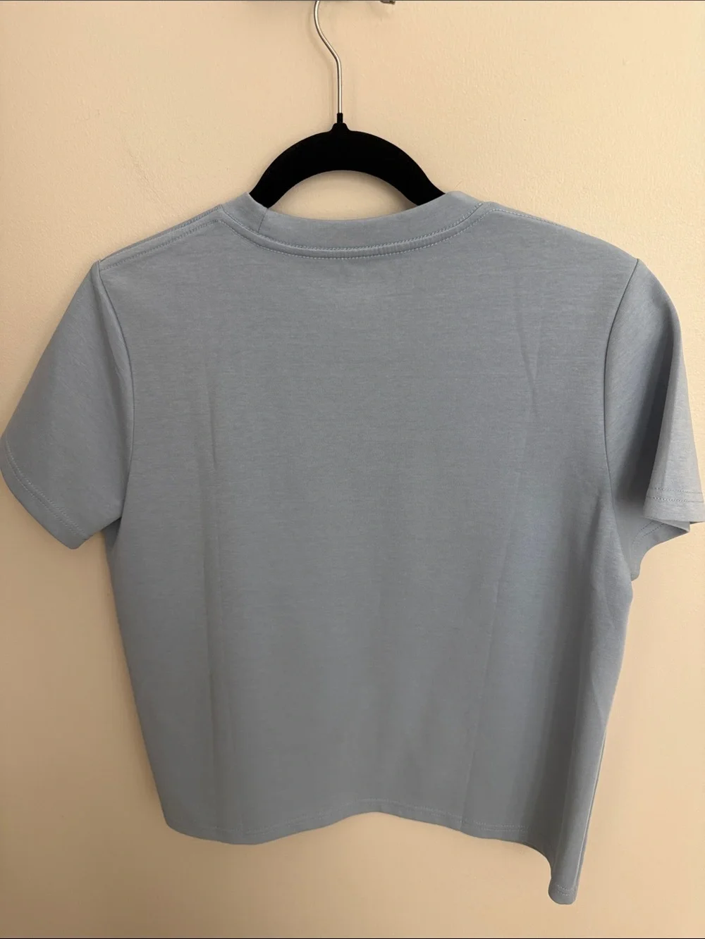 Light Blue Short Sleeve Tee with Braided Chest Detail